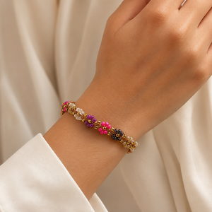 Pulsera de Macramé Ajustable con Cuentas Miyuki Delica Multicolores Hechas a Mano, Modelo BS26 de Sstringz, Estilo Boho para Mujer - Product Image 4
