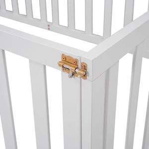 Letto a pavimento in legno bianco per bambini con recinzione e porta, misura Twin - Codice prodotto precedente WF289661AAK - Product Image 6