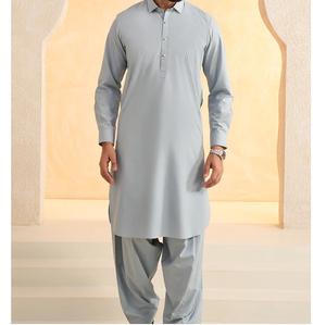Ropa Islámica para Hombre 100% Algodón, Shalwar Kameez Liso, Transpirable, Venta al Por Mayor, Vestido Musulmán Salwar Kameez Hecho en Pakistán - Product Image 1