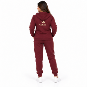 MANGOES FASHION Custom Unisex Winter Solid Breathable Lightweight Hooded Sweat Stack Pants Acid Wash <b>Hoodie</b> Set Tracksuit - Product Image 2