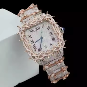 Reloj de Lujo con Diamantes Moissanite VVS de 40 MM, Estilo Hip Hop, Correa de Acero Inoxidable, Movimiento Japonés - Product Image 5