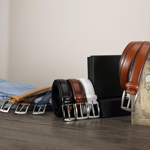 Ceintures réversibles en cuir véritable pour hommes, ceintures perforées élégantes, ceintures double face pour jeans, vente en gros, logo personnalisé - Product Image 2