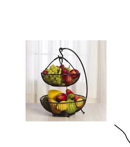 Cesta de frutas decorativa de alambre metálico que permite la circulación del aire para mantener las frutas frescas y visualmente atractivas - Product Image 2