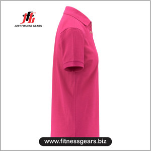 Polo en tricot à manches courtes pour femme, couleur unie, style décontracté, longueur normale, respirant, 100% coton - Product Image 2