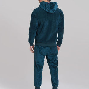 Conjunto Deportivo Premium de Terciopelo Azul Marino para Hombre, Chaqueta con Capucha y Cierre Completo y Pantalones Jogger, Ropa Deportiva Casual - Product Image 5