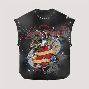 Ensemble T-shirt et short décontracté pour homme, coupe oversize, délavé à l'acide, 100 % coton épais, impression numérique de haute qualité - Product Image 2