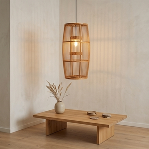 Lámpara colgante de bambú hecha a mano, ecológica, de madera tejida, para decoración de techos en restaurantes, hoteles y hogares. - Product Image 6