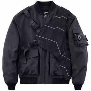 Men's <b>Techwear</b> Tactical Bomber <b>Jacket</b> Cyberpunk Streetwear Functional Multi-pocket Windbreaker Harajuku Hip Hop Cargo Outerwear - Product Image 2