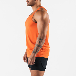 OEM Custom Polyester Quick Dry Slim Fit Tank Tops Running Gym Sports <b>Vest</b> Heat Transfer Print Men Sublimation Singlets - Product Image 2