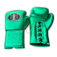 Guantes de Boxeo Profesionales, Color Verde Brillante, Transpirables, Ligeros, Sin Boxeo No Hay Vida, para Sparring y Entrenamiento, con Cordones
