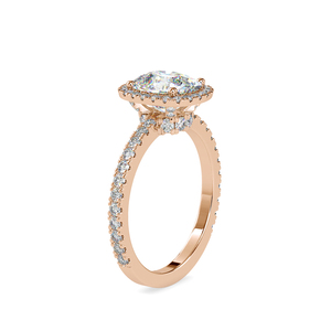S925 Silver <b>Cushion</b> Shape Diamond Accent Wedding <b>Statement</b> Women Moissanite Ring - Product Image 2