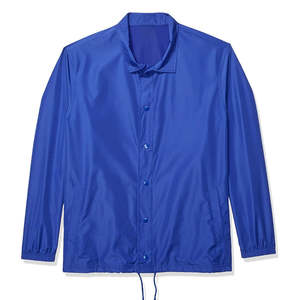 Veste de sport légère personnalisée pour hommes, coupe-vent, boutons pression, couleurs bleues, résistante à l'eau, pour entraîneurs - Product Image 6