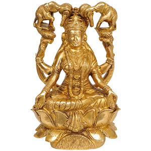 รูปปั้นพระพุทธรูปทองเหลืองขนาด7นิ้วทำด้วยมือรูปปั้นช้างมงคลเป็นของขวัญจากอินเดีย - Product Image 1