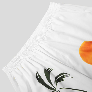 Conjunto de Camisa Hawaiana y Pantalones Cortos Casuales de Verano para Hombre, Estampado de Palmeras Blancas, Poliéster Transpirable, 2 Piezas - Product Image 6
