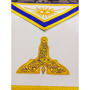 Conjunto de Regalia Masónica Premium Bordado a Mano para la Logia Azul, con Mandil, Collar y Guantes para el Oficial Sacerdote Superior, con Joyas - Product Image 2