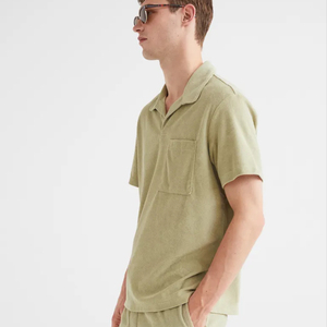 Polo à manches courtes pour homme, couleur unie, avec poche, coupe classique, décontracté, en coton, tissage Oxford, respirant - Product Image 2