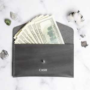Leather <b>Money</b> <b>Pouch</b> For Travel With Button Closure Durable Classic Style Orange Color One Compartment - Product Image 3