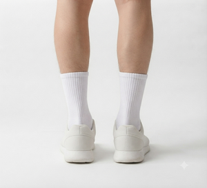 Chaussettes blanches pour hommes en coton antibactérien respirant tricotées couleur unie personnalisables brodées pour le sport et le quotidien en automne - Product Image 4