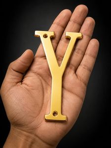 <b>Letter</b> Y with Screws Golden Alphabet <b>Letter</b> for Home Office Hotel Name Plate Wall Mount <b>Door</b> Sign Rust Resistant Metal <b>Letter</b> - Product Image 3