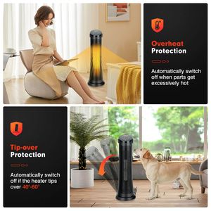 Stufa Elettrica Oscillante in Ceramica PTC da 1500W con Telecomando, Riscaldatore Autonomo per Casa e Ufficio - Product Image 3