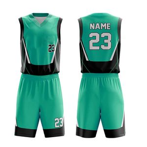 Tenue de basketball d'été 100 % polyester, séchage rapide, sans manches, légère, réversible, avec logo imprimé par sublimation pour club de ligue - Product Image 3