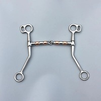 Mors de cheval en acier inoxydable à longue tige, antirouille, facile à installer, robuste avec rouleaux en cuivre, équipement d'équitation