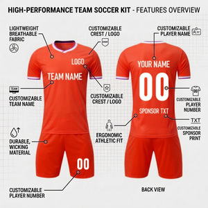 Ensemble Maillot et Short de Football Personnalisé à Faible MOQ, Sublimé, Séchage Rapide, Respirant, Tenue d'Équipe, Vêtements de Sport - Product Image 2