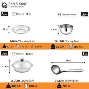 Juego de vajilla de acero inoxidable Delight 68 PCS para 6 personas - Product Image 3