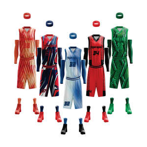 Uniformes de basket-ball sublimés pour équipes et maillots de basket-ball pour hommes et femmes, vêtements de sport athlétiques abstraits à motif nid d'abeille et éclairs - Product Image 5