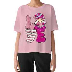 T-shirt avec embellissements en cristaux scintillants, tissu en coton doux de qualité supérieure, tenue de soirée élégante parfaite pour les femmes, t-shirt en strass - Product Image 1