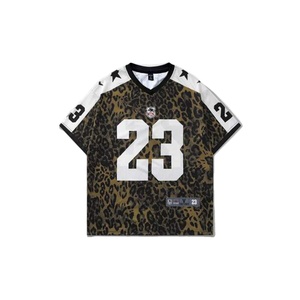 Breathable Mesh Men Custom <b>Soccer</b> Jersey retro Vintage Oversized Streetstyle Number Shirt Leopard Print American Football Jersey - Product Image 1