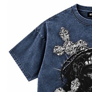 เสื้อยืดผ้าแคนวาสทรงปกติสำหรับผู้ชาย READY WIN INDUSTRIES พิมพ์ลายพระเยซูคริสต์ด้านหน้า แขนสั้น คอกลม ระบายอากาศได้ดี เป็นมิตรกับสิ่งแวดล้อม - Product Image 4