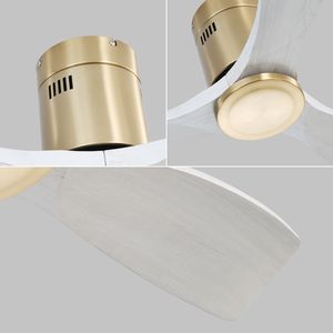 Ventilatore da soffitto in legno massello da 52 pollici a basso profilo con motore DC 3 reversibile silenzioso, telecomando (luce esclusa) - Product Image 4