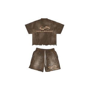 T-shirts de rue vintage pour hommes unisexe de haute qualité, délavés à l'acide, en coton à manches courtes, avec logo personnalisé et couleurs personnalisées. - Product Image 4