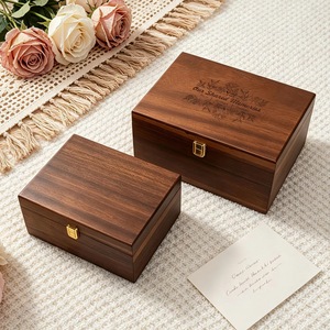 Eco-Friendly Rectangle <b>Wooden</b> <b>Box</b> for Jewelry Gift Storage-Soft Interior for Delicate Items Christmas Chinese New Year Tabletop - Product Image 6