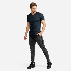 เสื้อยืดออกกำลังกายผู้ชาย ระบายอากาศได้ดี ยืดหยุ่น เหมาะสำหรับการฝึกฟิตเนส ออกกำลังกาย เล่นกีฬา รับผลิตแบบ OEM ODM ขายส่ง - Product Image 5