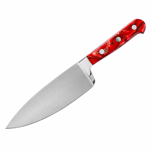 Cuchillo de chef hecho a mano con hoja de acero inoxidable, mango de madera y funda de cuero, cuchillo para exteriores. - Product Image 1
