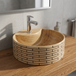 Lavabo rectangular moderno de cerámica para encimera, en acabado mate dorado y negro, artístico, para baño. - Product Image 1