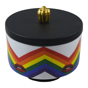 Vase en métal arc-en-ciel à motif floral, design moderne avec plusieurs finitions, thème LGBTQ, pour la décoration de bureau et de salon - Product Image 2