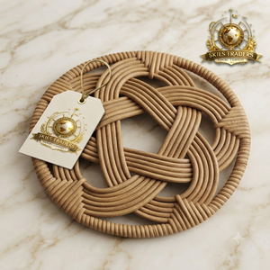 Wooden <b>Trivet</b> Set Round Slatted Hot Pot Holder Heat Resistant <b>Kitchen</b> Table Mat Natural Wood <b>Trivets</b> For Dining Table - Product Image 5