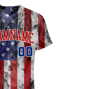 เสื้อเบสบอลสั่งทำขายส่ง ผ้าฝ้ายพิมพ์ลายแบบซับลิเมชั่น ชุดทีมแบบติดกระดุมด้านหน้า เสื้อผ้ากีฬา OEM เสื้อเบสบอล - Product Image 2