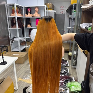 Perruque en cheveux humains 100% vierges vietnamiens, double trame, qualité supérieure, lisses comme des baguettes, couleur Ombré Brun Miel, prix usine - Product Image 6