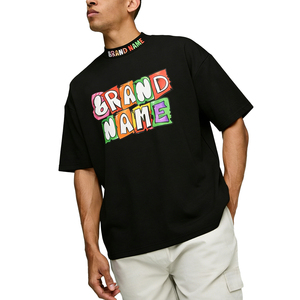 Camiseta extragrande con logo impreso personalizado Glory, 100% algodón, con hombros caídos, para ropa urbana y casual. - Product Image 2