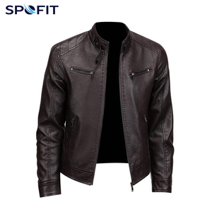 2025 New Men's Wool/Nylon Stand Collar Woven Fabric Casual <b>Biker</b> Motorcycle <b>Jacket</b> Eco-Friendly Winter Outerwear - Product Image 6