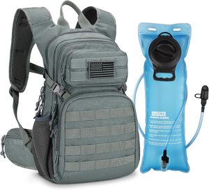 Sac à dos d'hydratation 22L avec poche à eau TPU 3L, tactique, pour la randonnée quotidienne, pour hommes et femmes, robuste, fermeture éclair Molle - Product Image 2