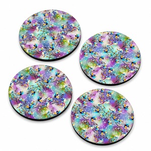 <b>Round</b> MDF Enamel Coaster <b>Set</b> With Premium Quality Finish <b>For</b> Tea Coffee Cups Glasses And <b>Dining</b> <b>Table</b> Protection - Product Image 4