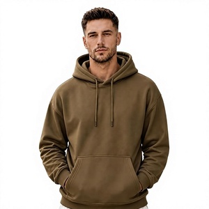 Sweat à capuche décontracté pour homme, en molleton doublé, en coton/polyester respirant, manches longues, couleur unie, idéal pour l'hiver - Product Image 2