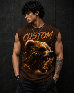 เสื้อกล้ามพิมพ์ลายกราฟิกประดับเพชรแบบ DTG ผ้าเจอร์ซีย์คอตตอน 100% เนื้อผ้านุ่ม สไตล์วินเทจ สำหรับทุกเพศ - Product Image 3