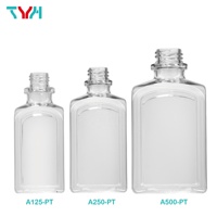Botellas Cuadradas Rectangulares de PETG de 125 ml para Cosméticos de Champú de Lujo, con Tapa Pulverizadora de Bomba de PP (A125-PT), Impresión Serigráfica