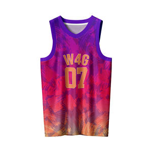 Uniformes de Baloncesto Personalizados con Transferencia Térmica, 100% Poliéster, Transpirables, que Absorben la Humedad, Cuello en V, Sin Mangas, para Clubes Masculinos - Product Image 2